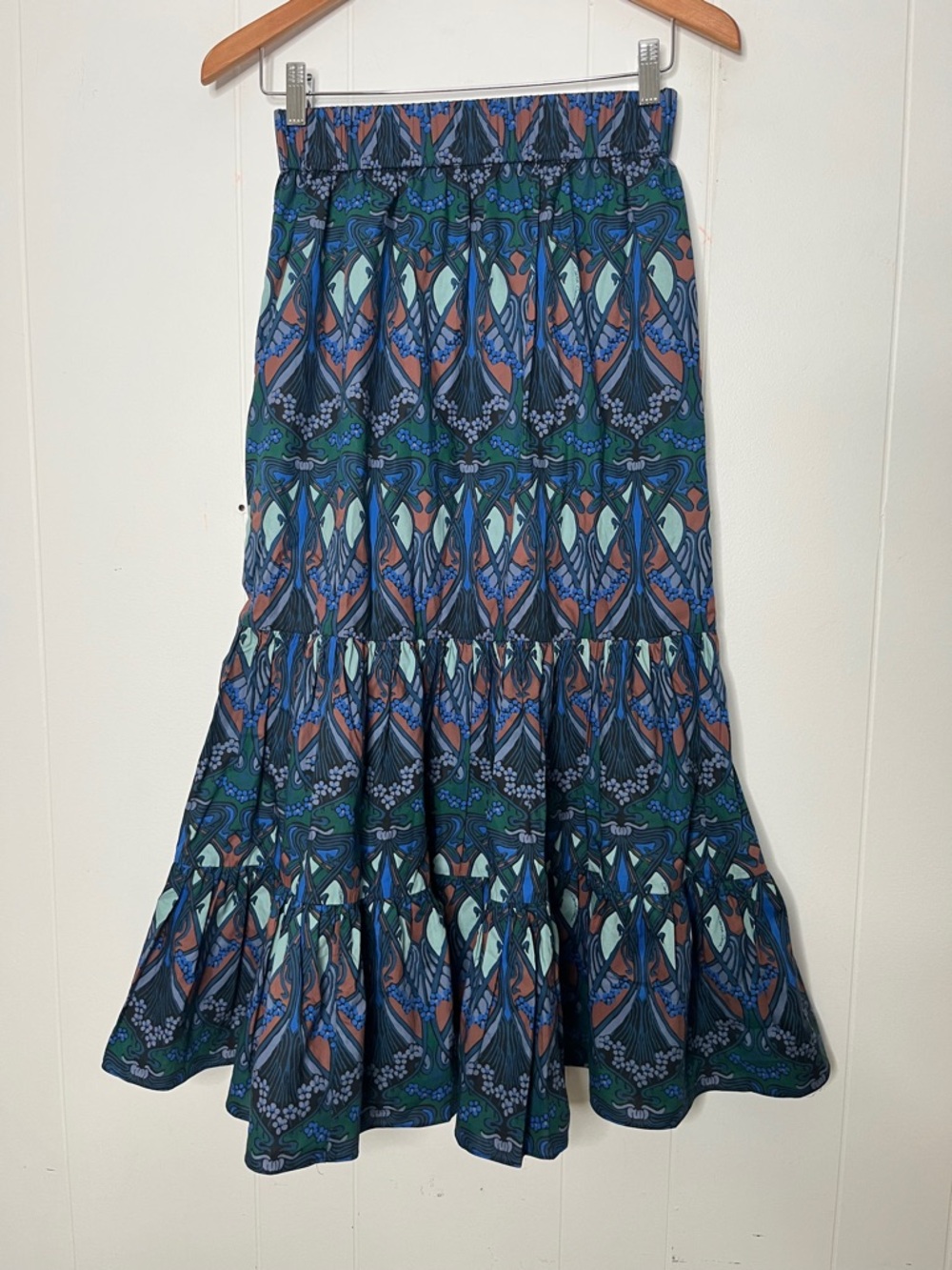 Cara Cara Chase Skirt in Forest Biome Deco Tiered Midi Skirt A-line